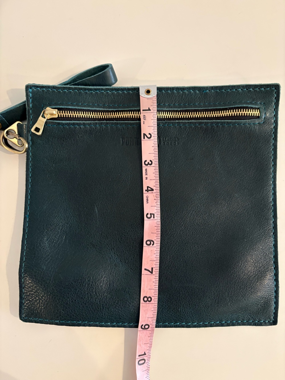 Portland Leather Goods || Deep Green Zip Pouch Wristlet - Picture 6 of 7
